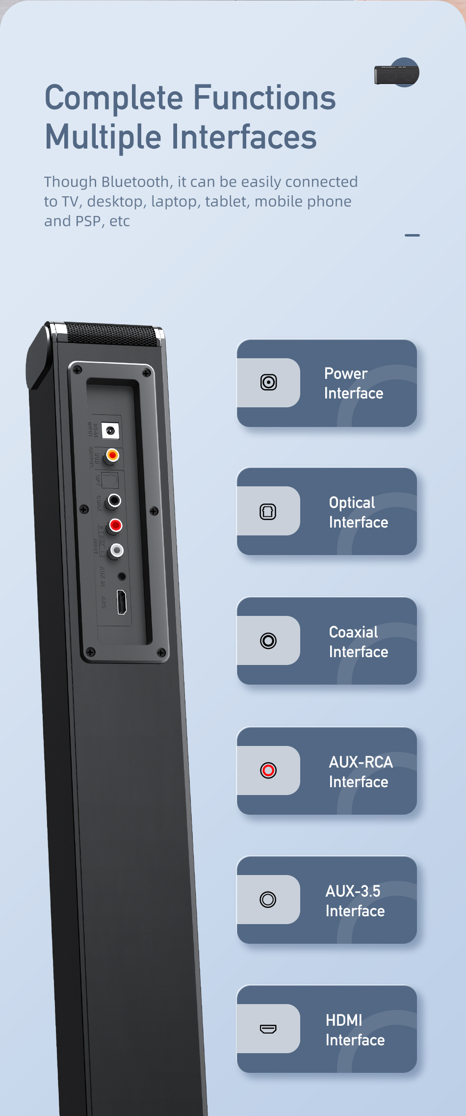 Awei Y998 TV Bluetooth Soundbar Theater 3D Stereo