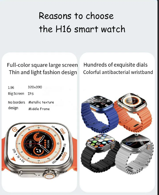 Awei H16 1.96in Smart Watch BLACK (Black)