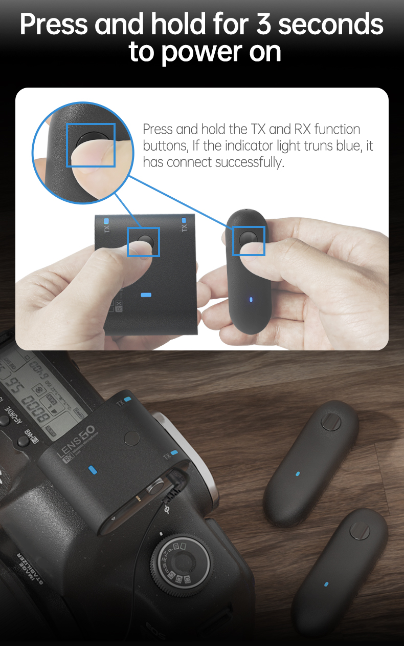 LENSGO 318C II 2.4GHz Dual Clip on Wireless Lavalier Microphone