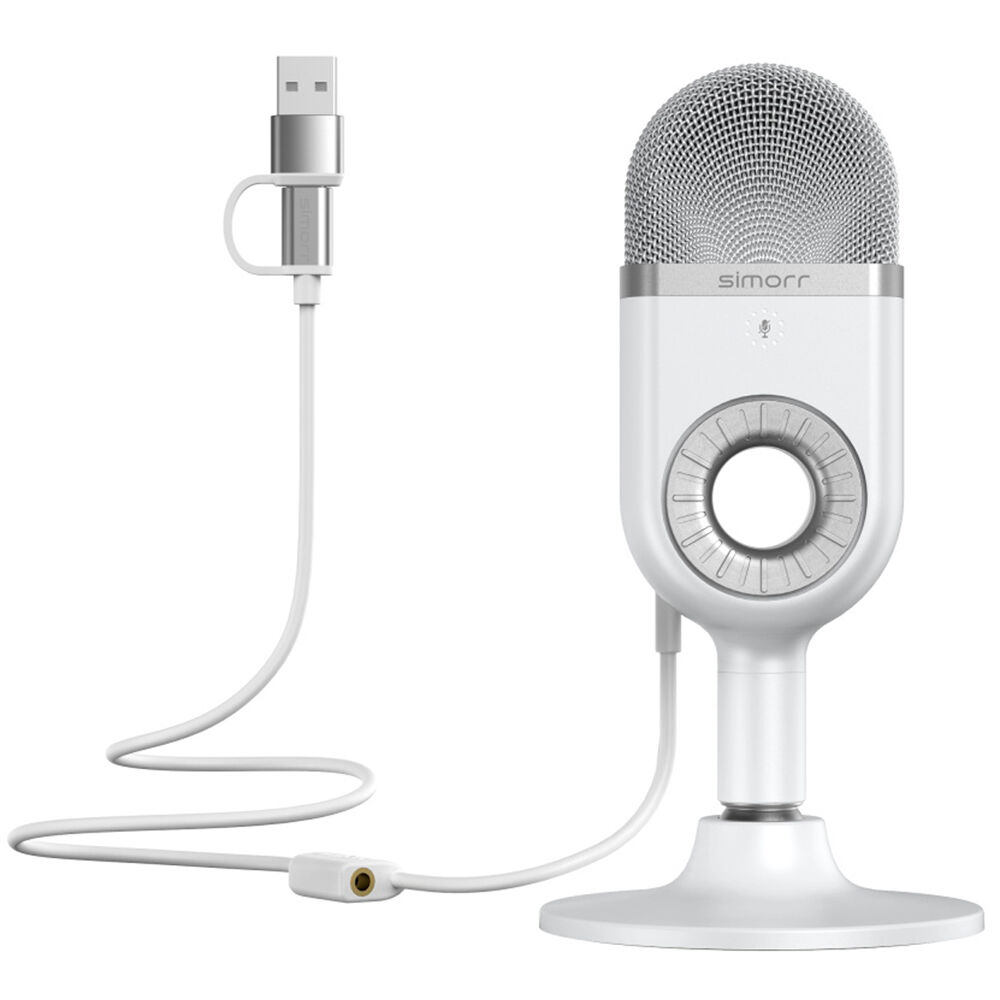 simorr Wave U1 USB Condenser Microphone (White) 3492