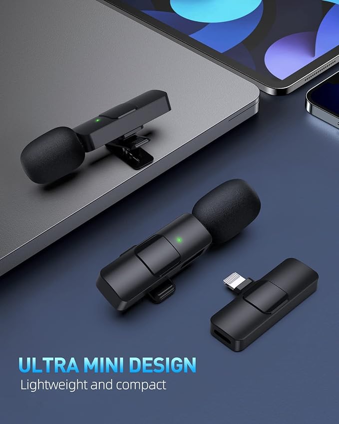 General VG-20 Vlogging Kit for Mobile & Digital Cameras with LED Light, K10 wireless Microphone for iphone, Phone Holder and Tripod Stand