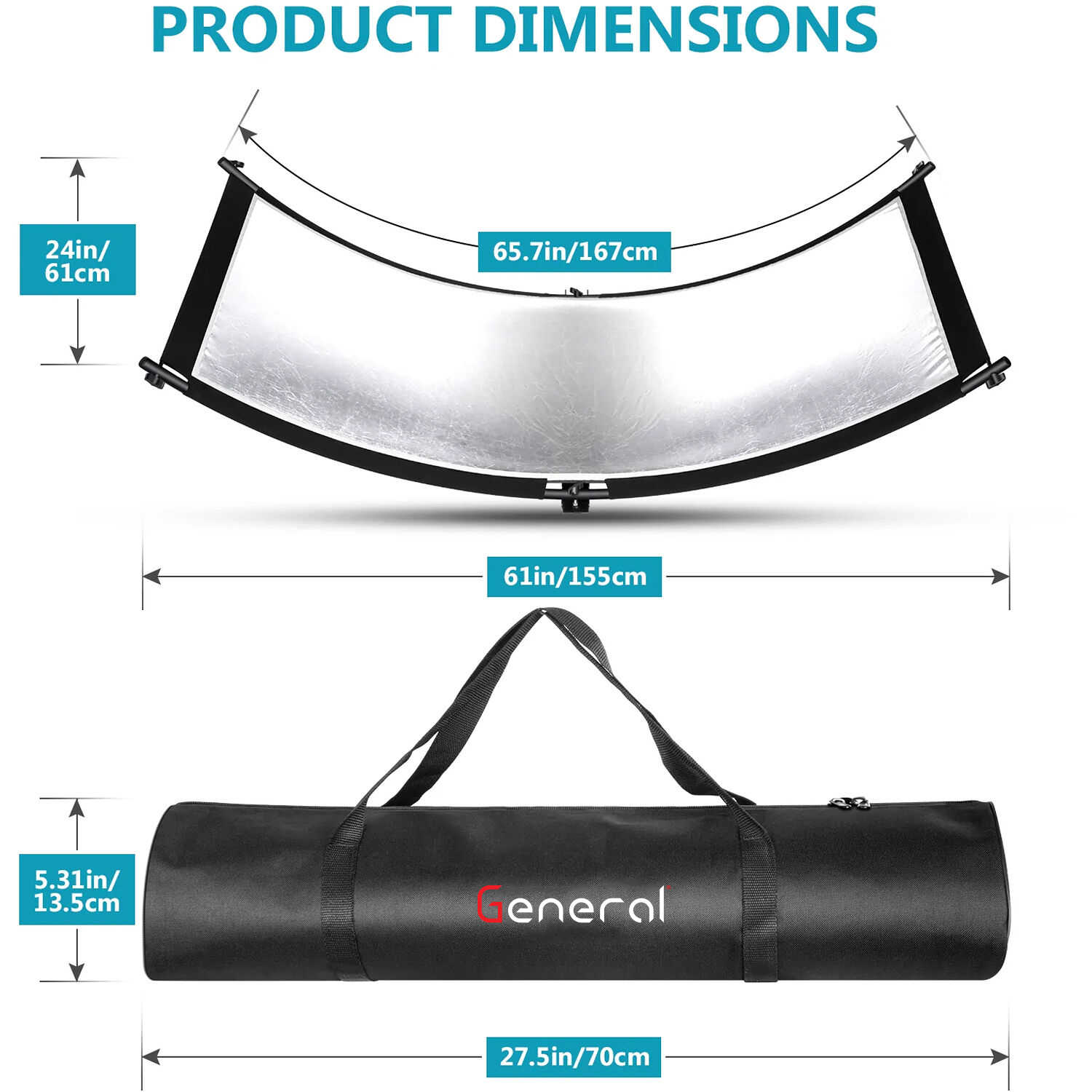 Neewer Clamshell Light Reflector Diffuser with Carry Bag (180 x 60cm)