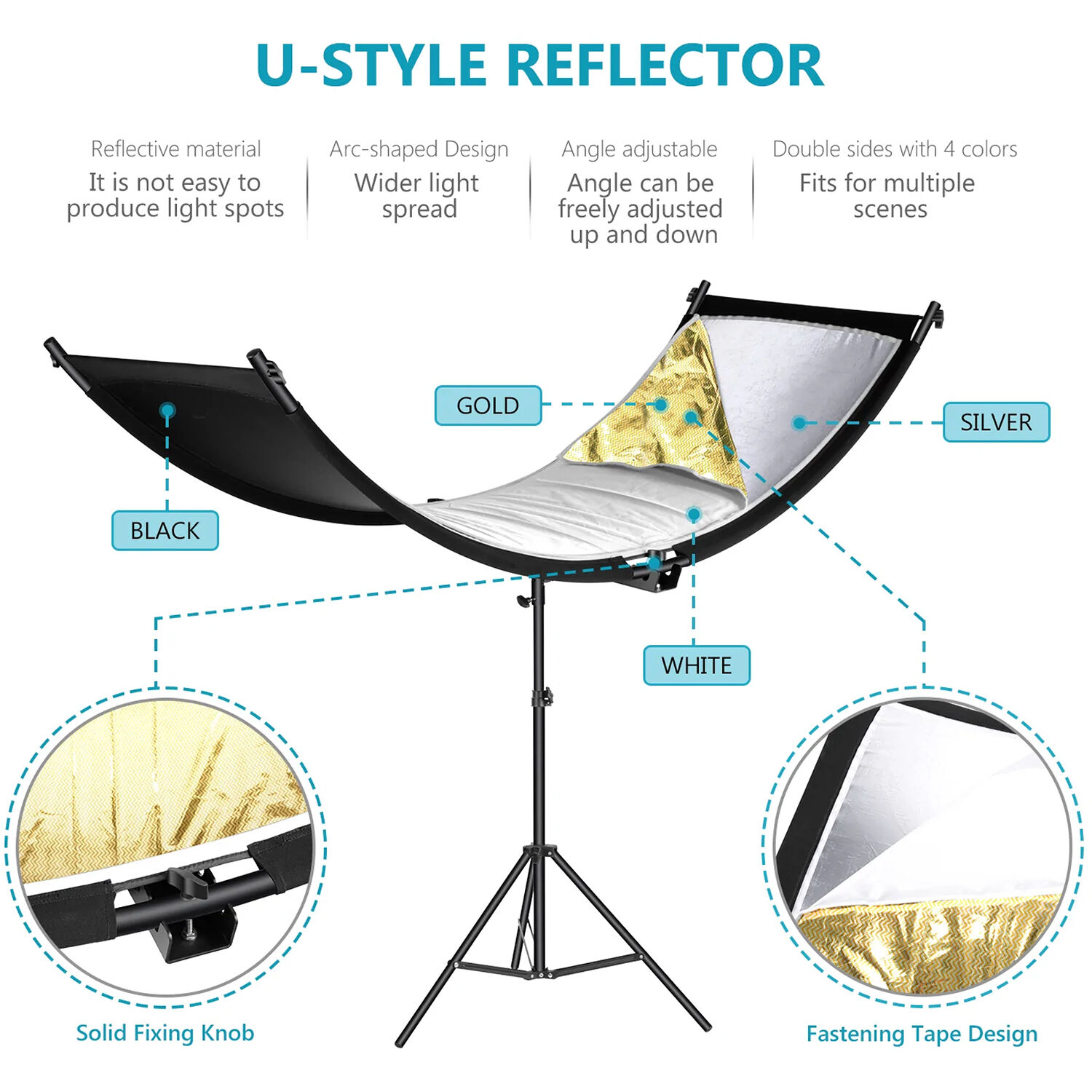 Neewer Clamshell Light Reflector Diffuser with Carry Bag (180 x 60cm)