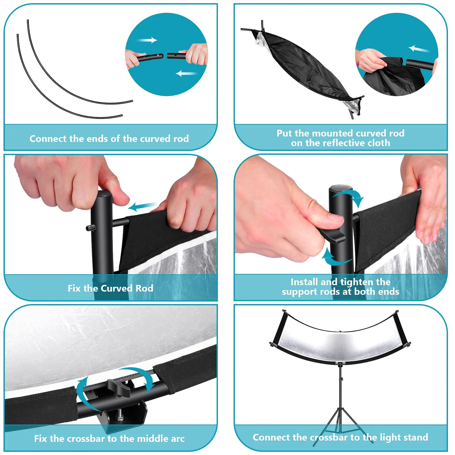 Neewer Clamshell Light Reflector Diffuser with Carry Bag (180 x 60cm)