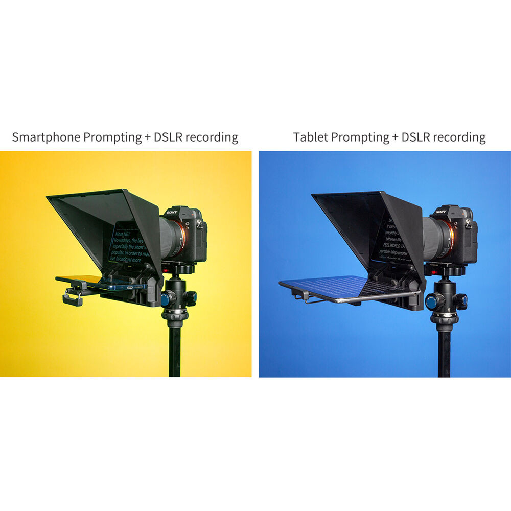 FeelWorld TP2A Portable Teleprompter for Smartphone/Tablet/DSLR (8")
