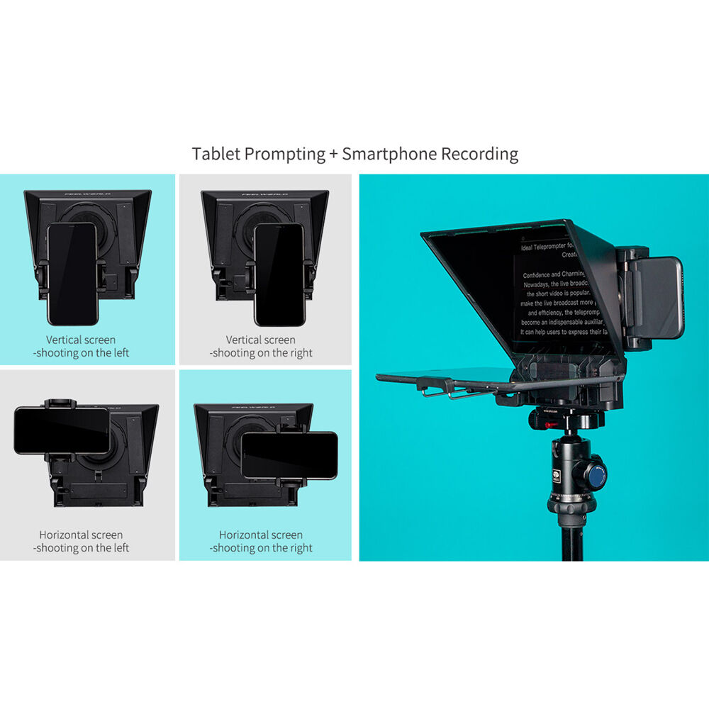 FeelWorld TP2A Portable Teleprompter for Smartphone/Tablet/DSLR (8")