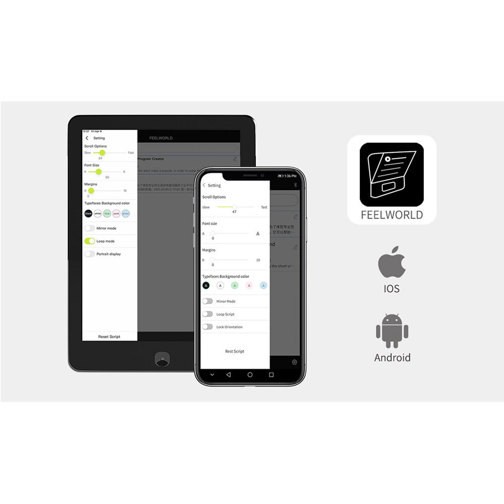 FeelWorld TP2A Portable Teleprompter for Smartphone/Tablet/DSLR (8")