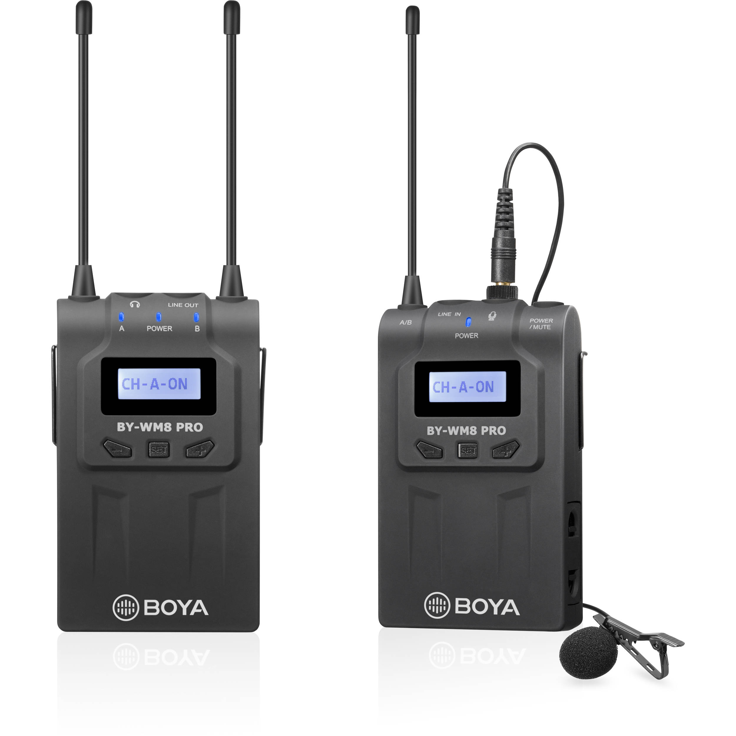 BOYA BY-WM8 Pro-K2 UHF Dual-Channel Wireless Lavalier System (576.4 to 599.9 MHz, 568.6 to 592 MHz)