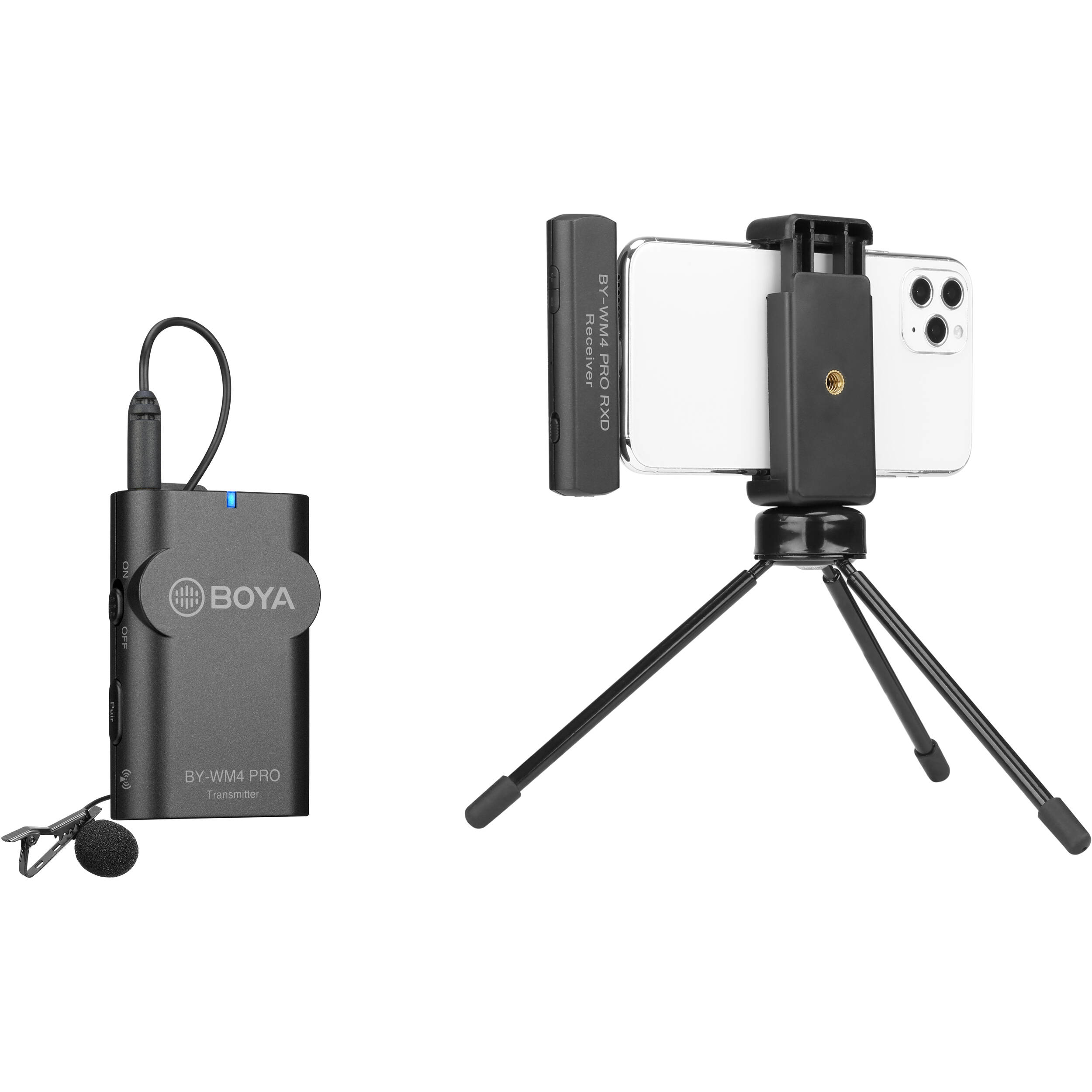 BOYA BY-WM4 PRO-K3 Digital Wireless Omni Lavalier Microphone System for Lightning iOS Devices (2.4 GHz)