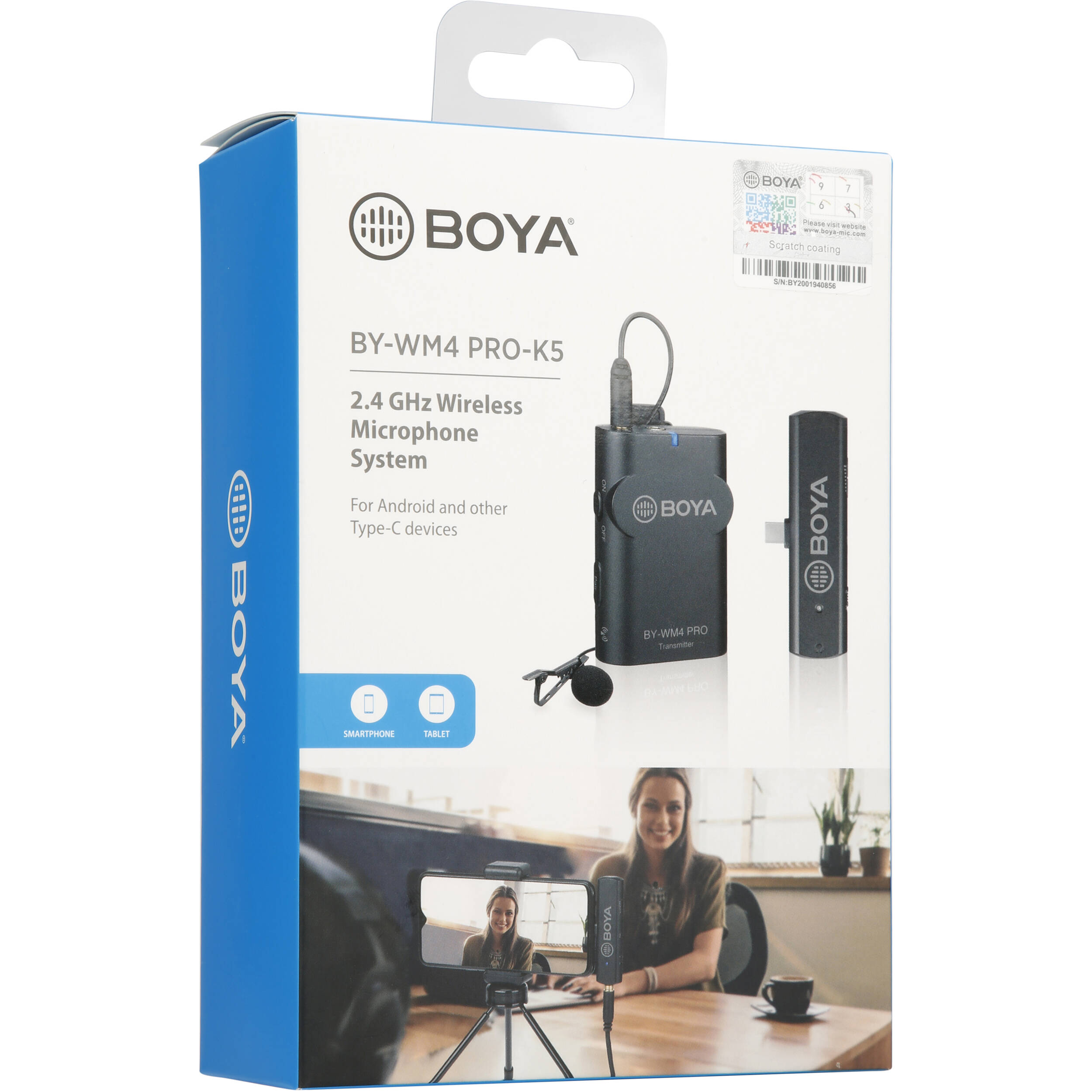 BOYA BY-WM4 PRO-K5 Digital Wireless Omni Lavalier Microphone System for USB-C Devices (2.4 GHz)