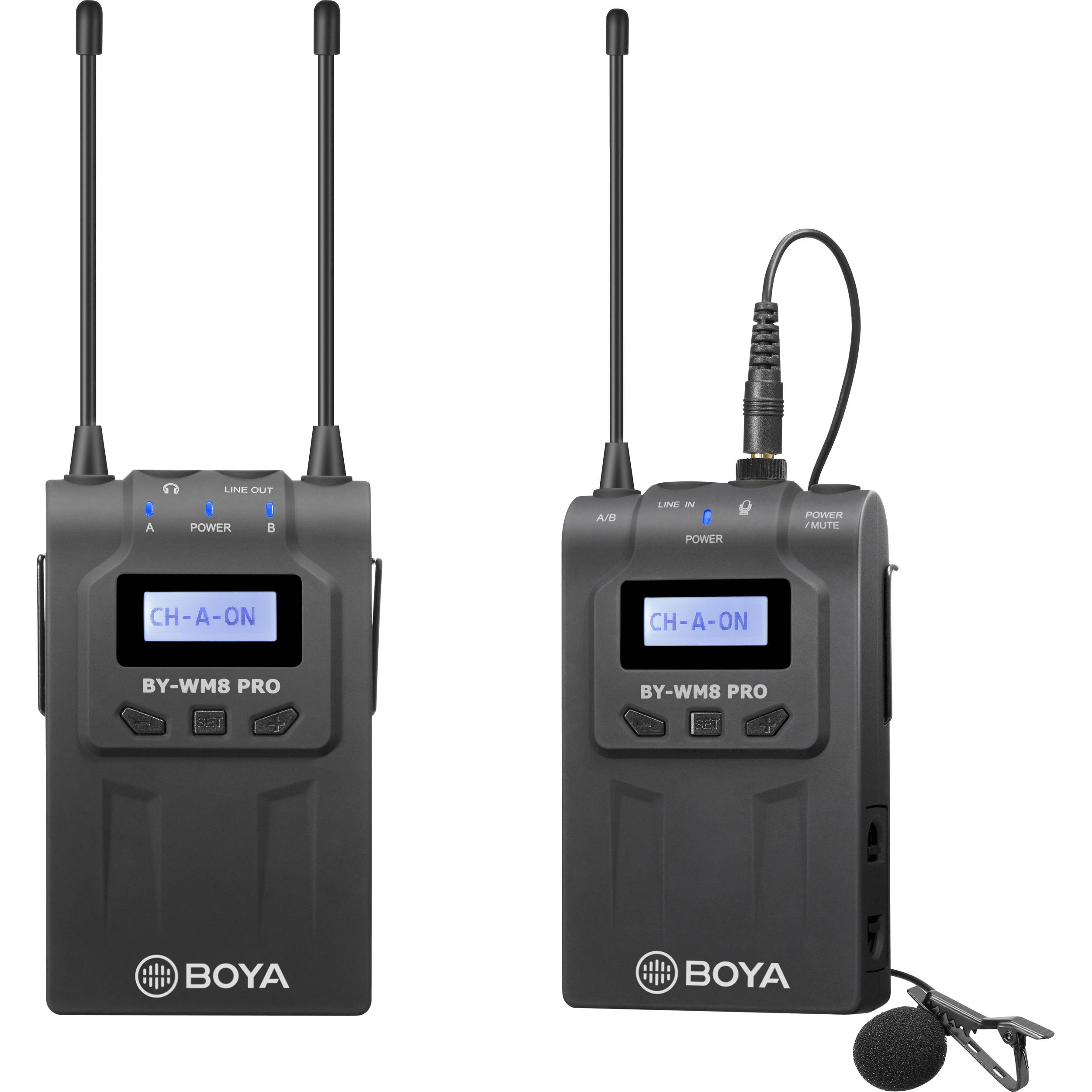BOYA BY-WM8 Pro-Kit 1 UHF Dual-Channel Wireless Lavalier System (556 to 595 MHz)