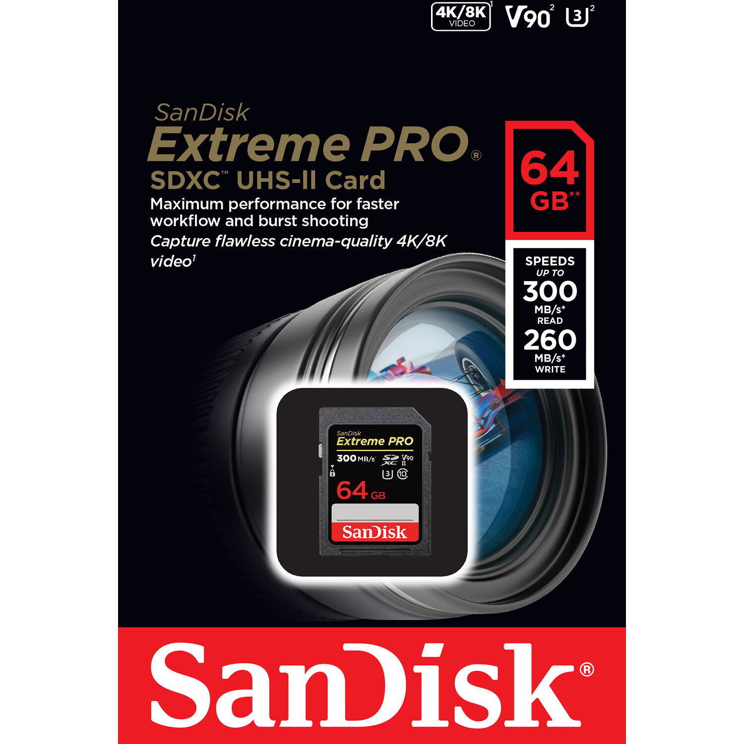SanDisk 64GB Extreme PRO UHS-II SDHC Memory Card