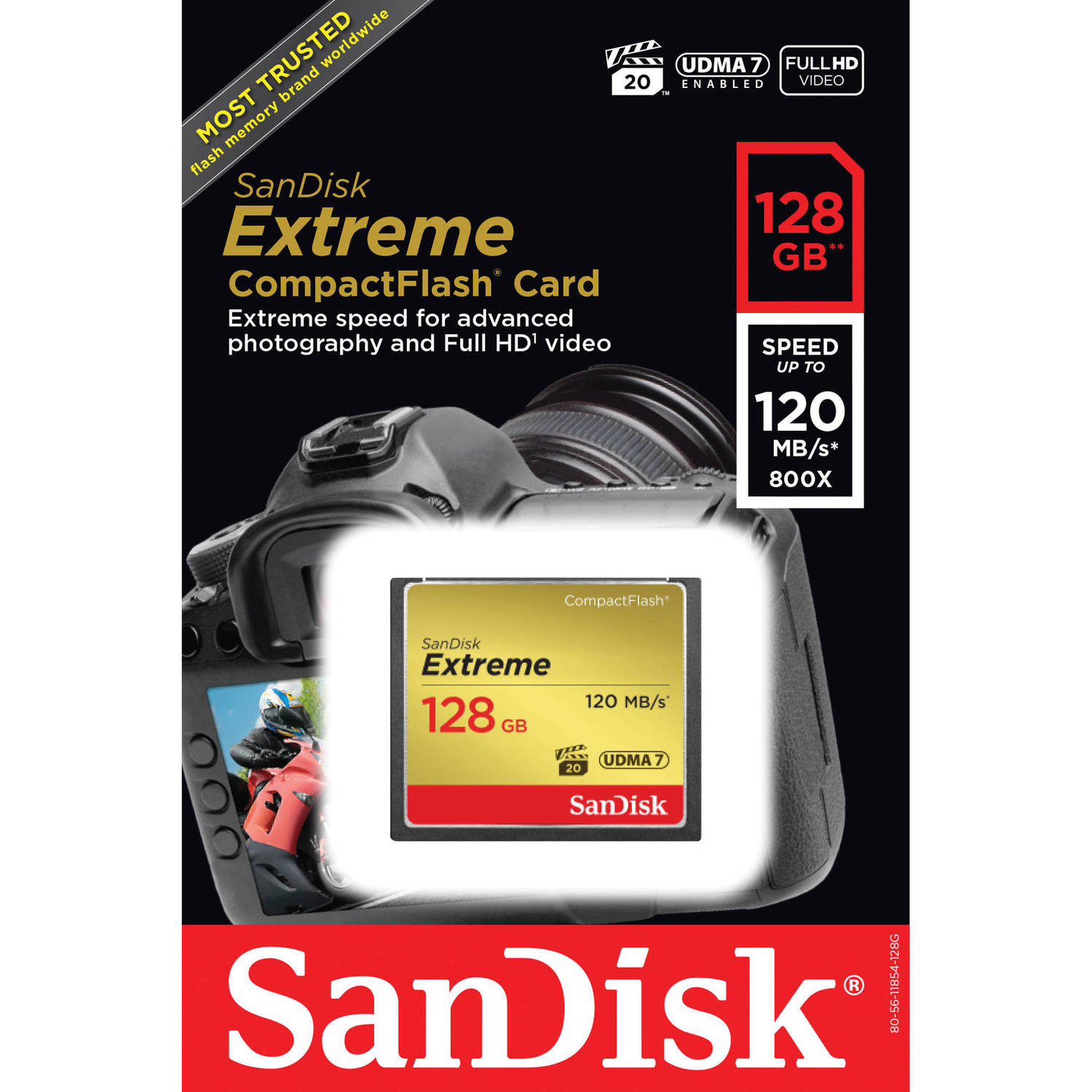 SanDisk 128 GB Extreme CompactFlash Memory Card (120MB/s)