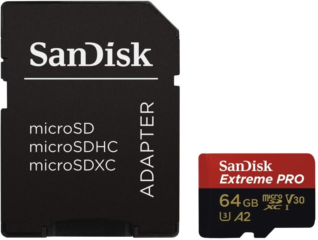 SanDisk Extreme PRO 64 GB up to 170MB/s UHS-II Class 10 U3 microSDXC Memory Card with USB 3.0 Reader