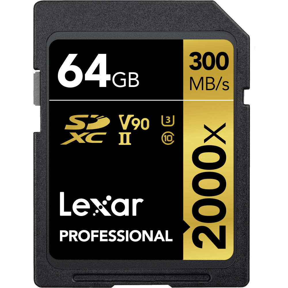 Lexar 64GB Professional 2000x UHS-II SDHC Memory Card