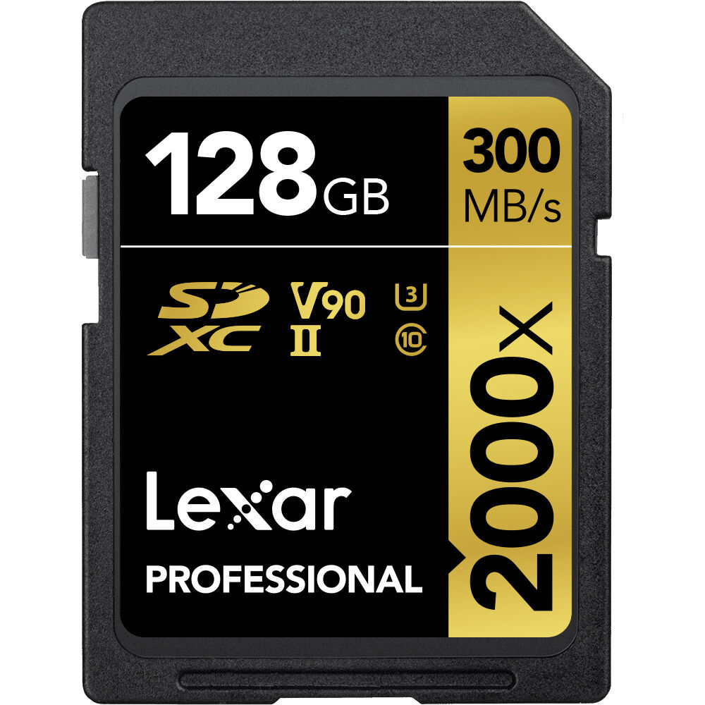Lexar 128GB Professional 2000x UHS-II SDHC Memory Card