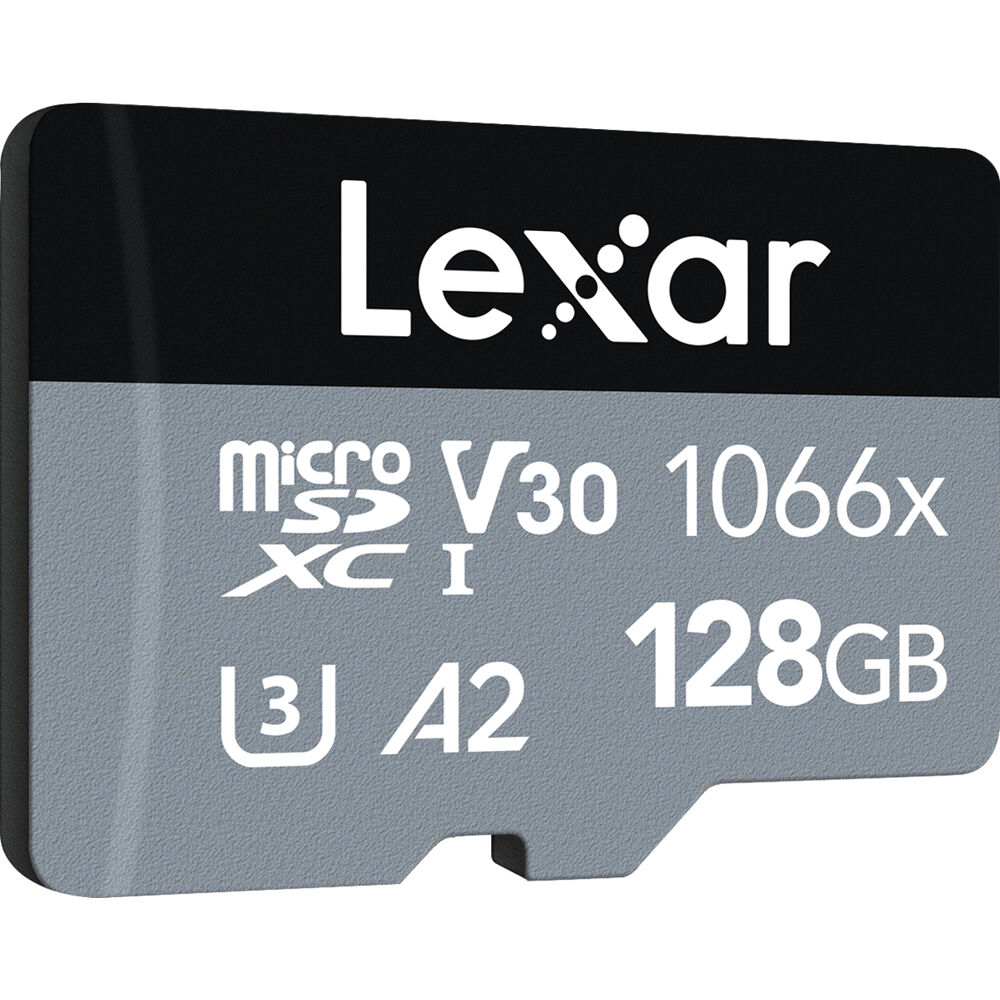 Lexar 128GB Professional 1066x UHS-I microSDXC Memory Card with SD Adapter (SILVER Series)