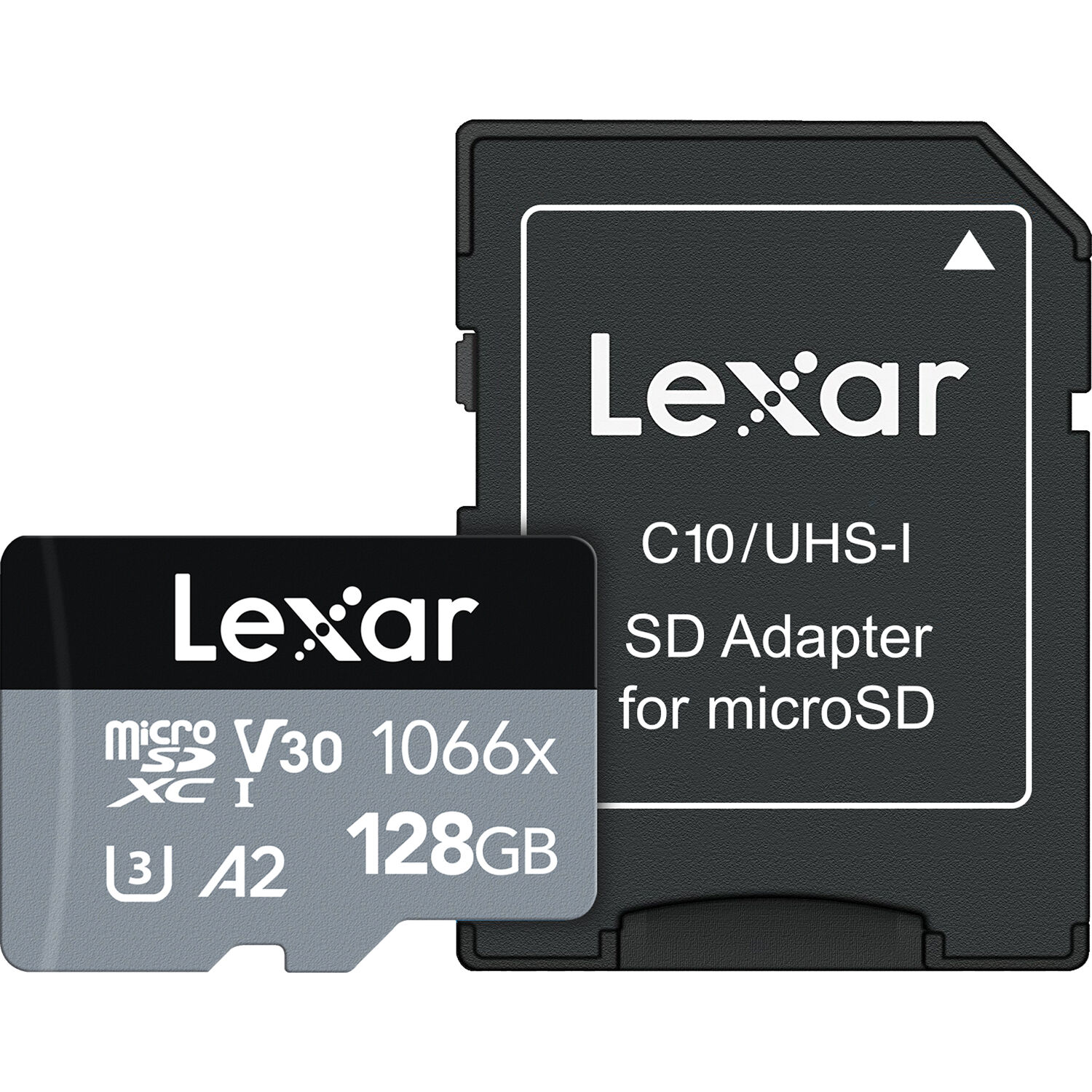 Lexar 128GB Professional 1066x UHS-I microSDXC Memory Card with SD Adapter (SILVER Series)