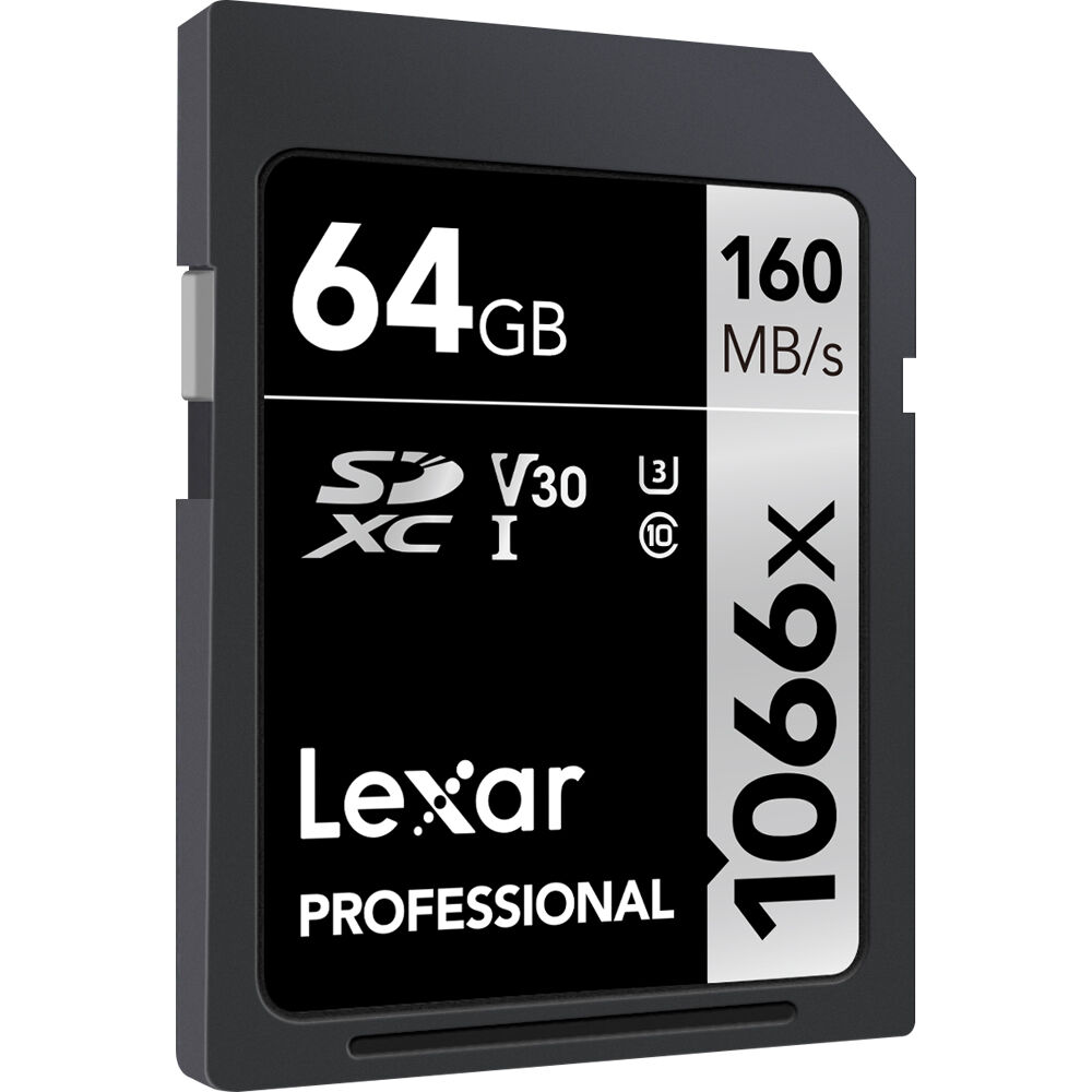 Lexar 64GB Professional 1066x UHS-I SDXC Memory Card (SILVER Series)