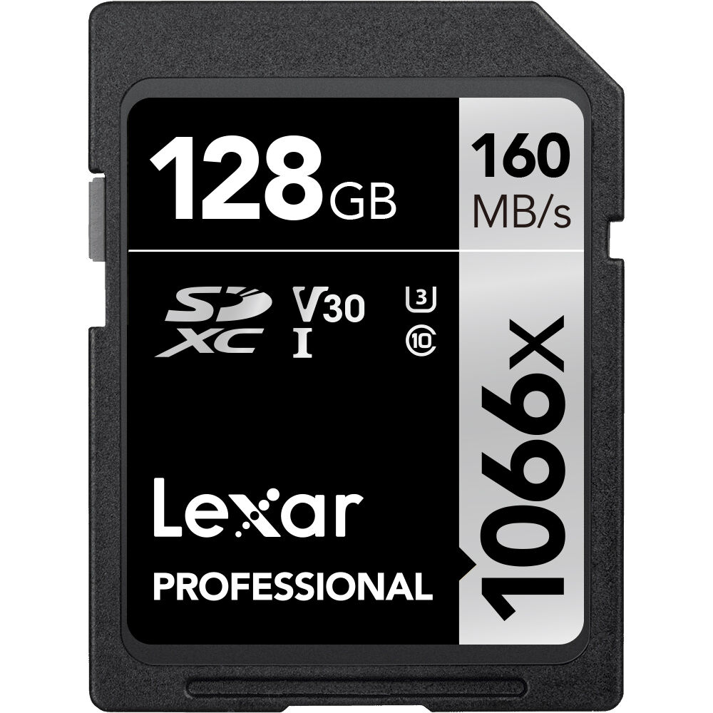 Lexar 128GB Professional 1066x UHS-I SDXC Memory Card (SILVER Series)
