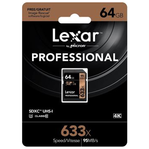 Lexar 64GB Professional 633x UHS-I SDHC Memory Card