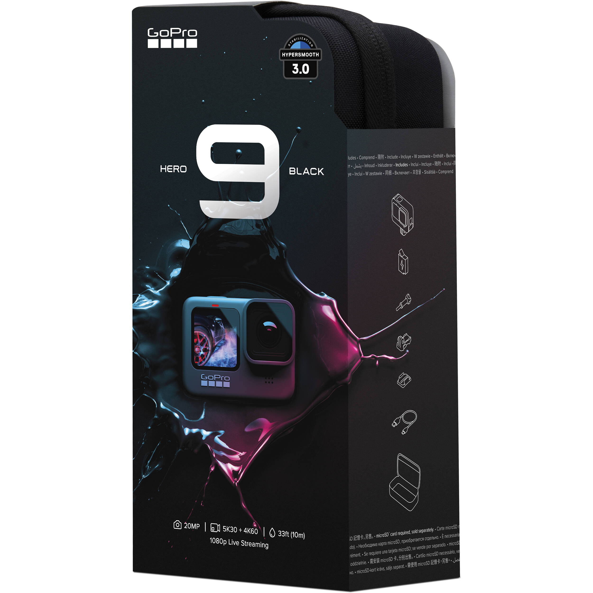 GoPro Action Cameras 5.2kilopixel Resolution, 8x Optical Zoom and 2.2 inches Screen Size Camcorder - Hero 9 black