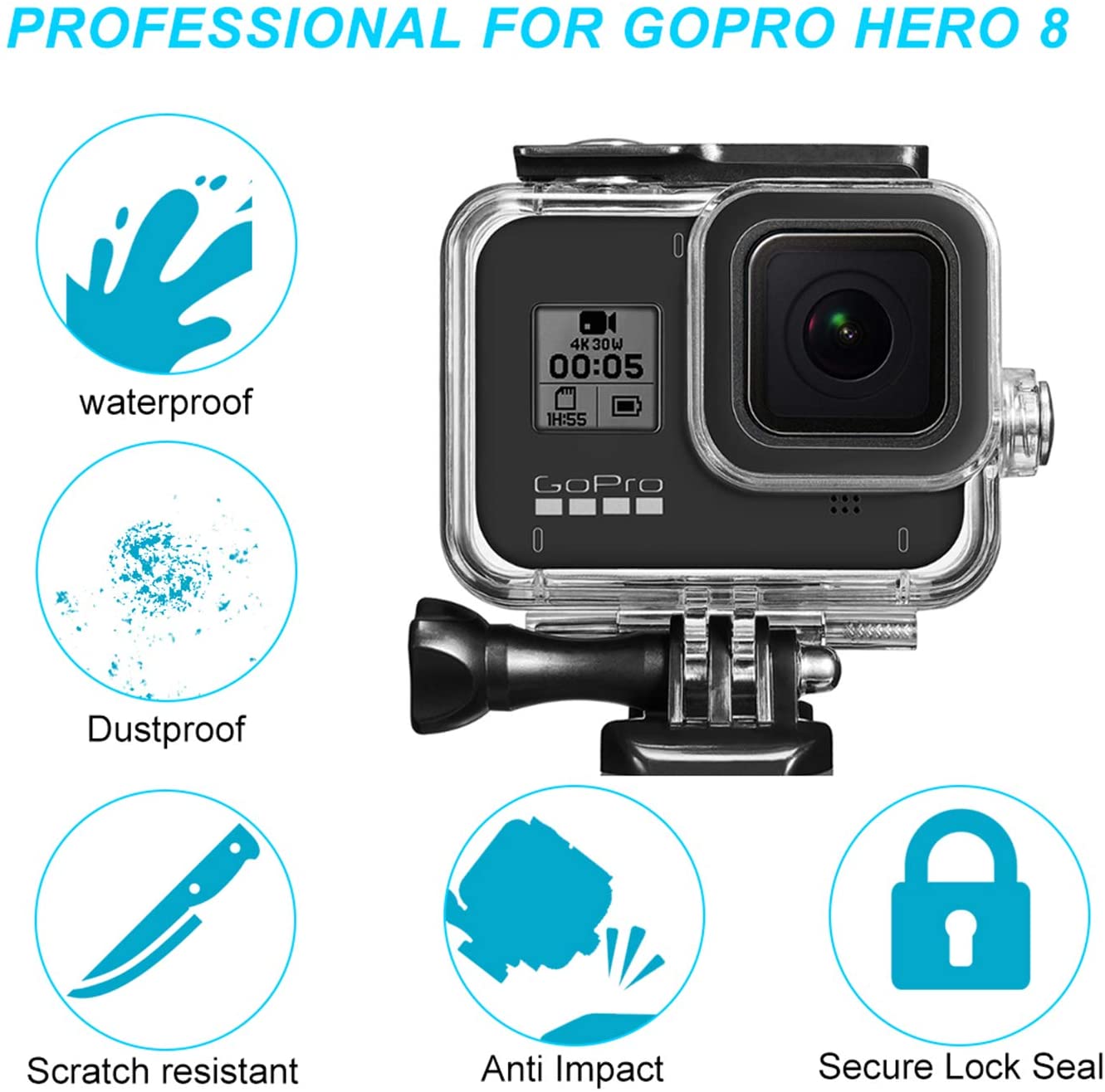 Protective Housing Case Shell Bracket for Gopro Hero 8