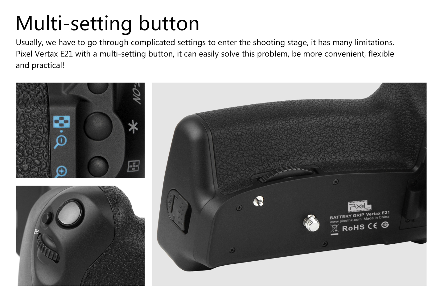 Pixel battery grip E21 for Canon 6D II