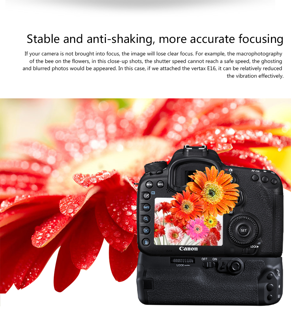 Pixel battery grip E16 for Canon 7D II