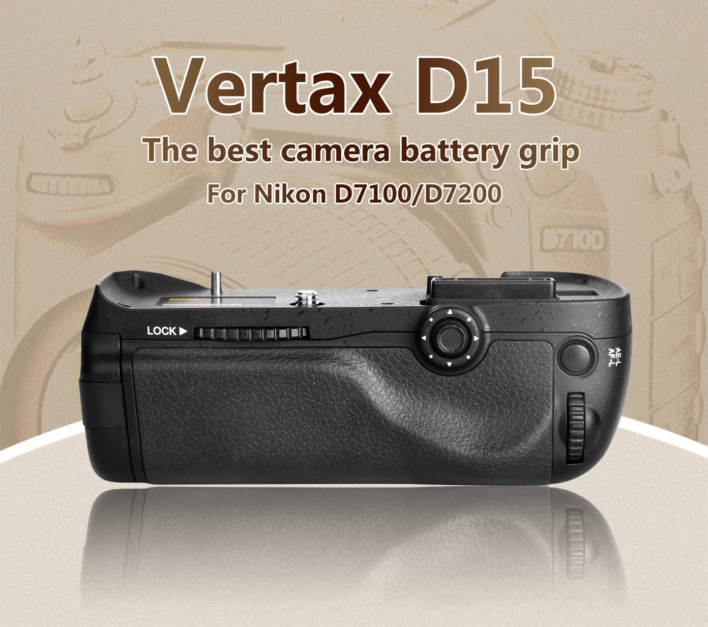 Pixel battery grip D15 for Nikon D7100/D7200
