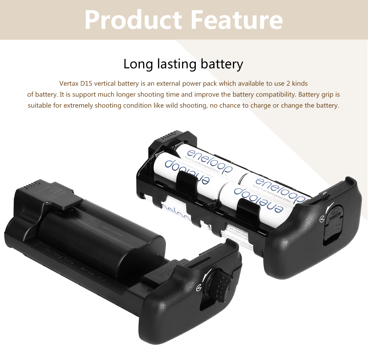 Pixel battery grip D15 for Nikon D7100/D7200