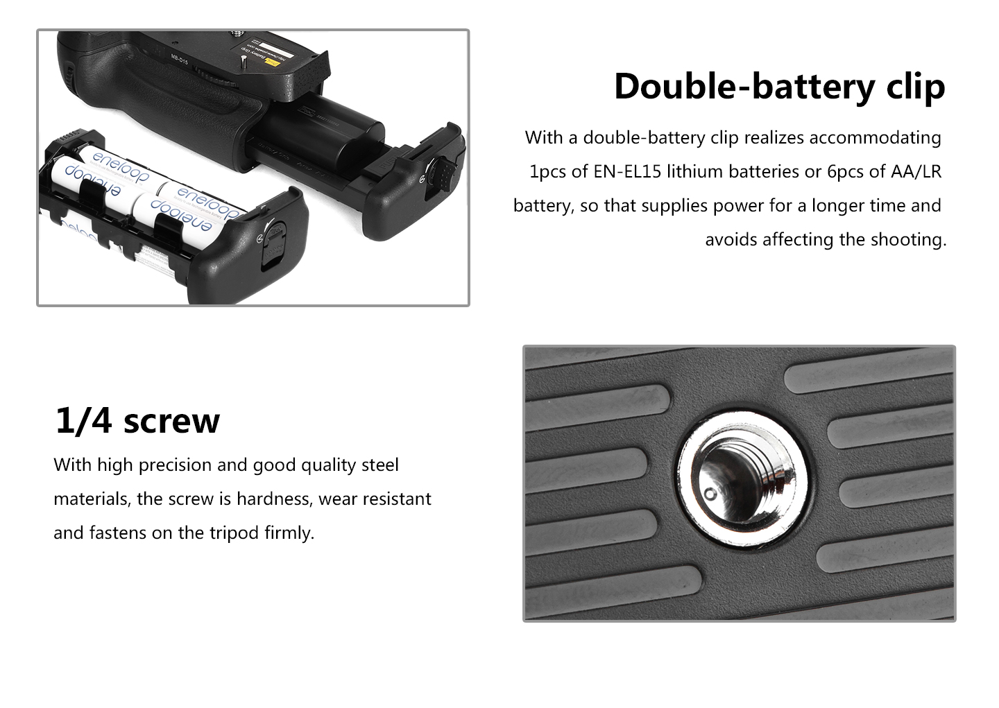 Pixel battery grip D15 for Nikon D7100/D7200