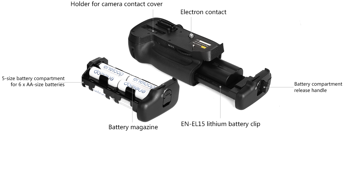 Pixel battery grip D15 for Nikon D7100/D7200