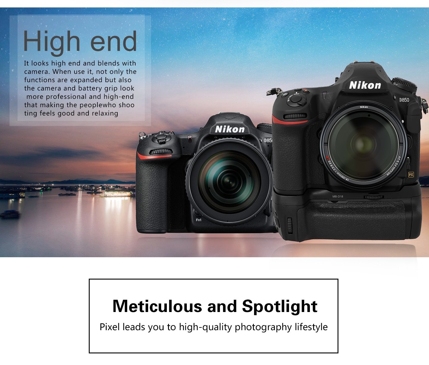 Pixel battery grip D18 for Nikon D850