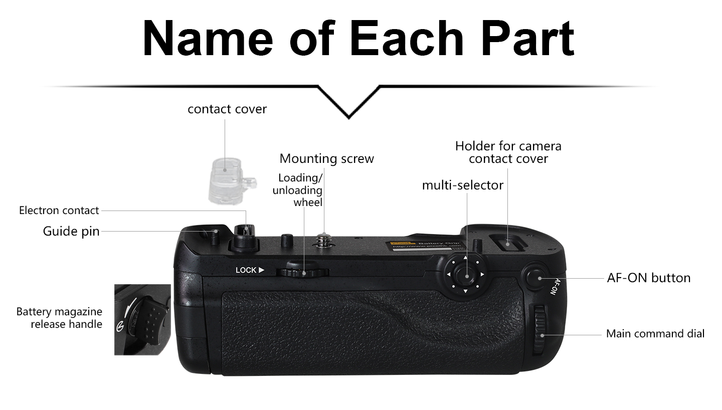 Pixel battery grip D18 for Nikon D850