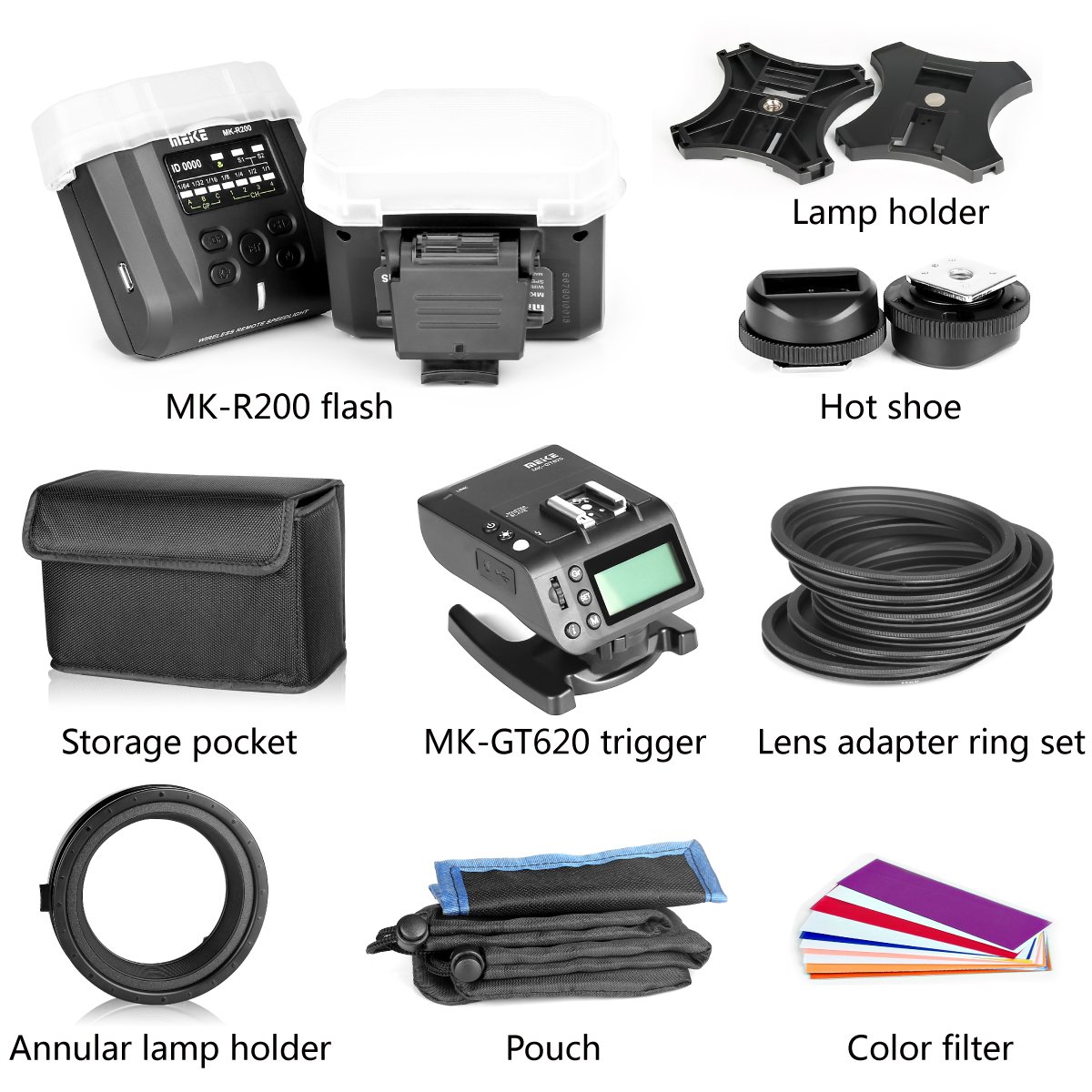 Meike MK-MT24 2.4G Wireless Close-Up Speedlight Macro Twin Lite Flash for Nikon F-Mount Z-Mont