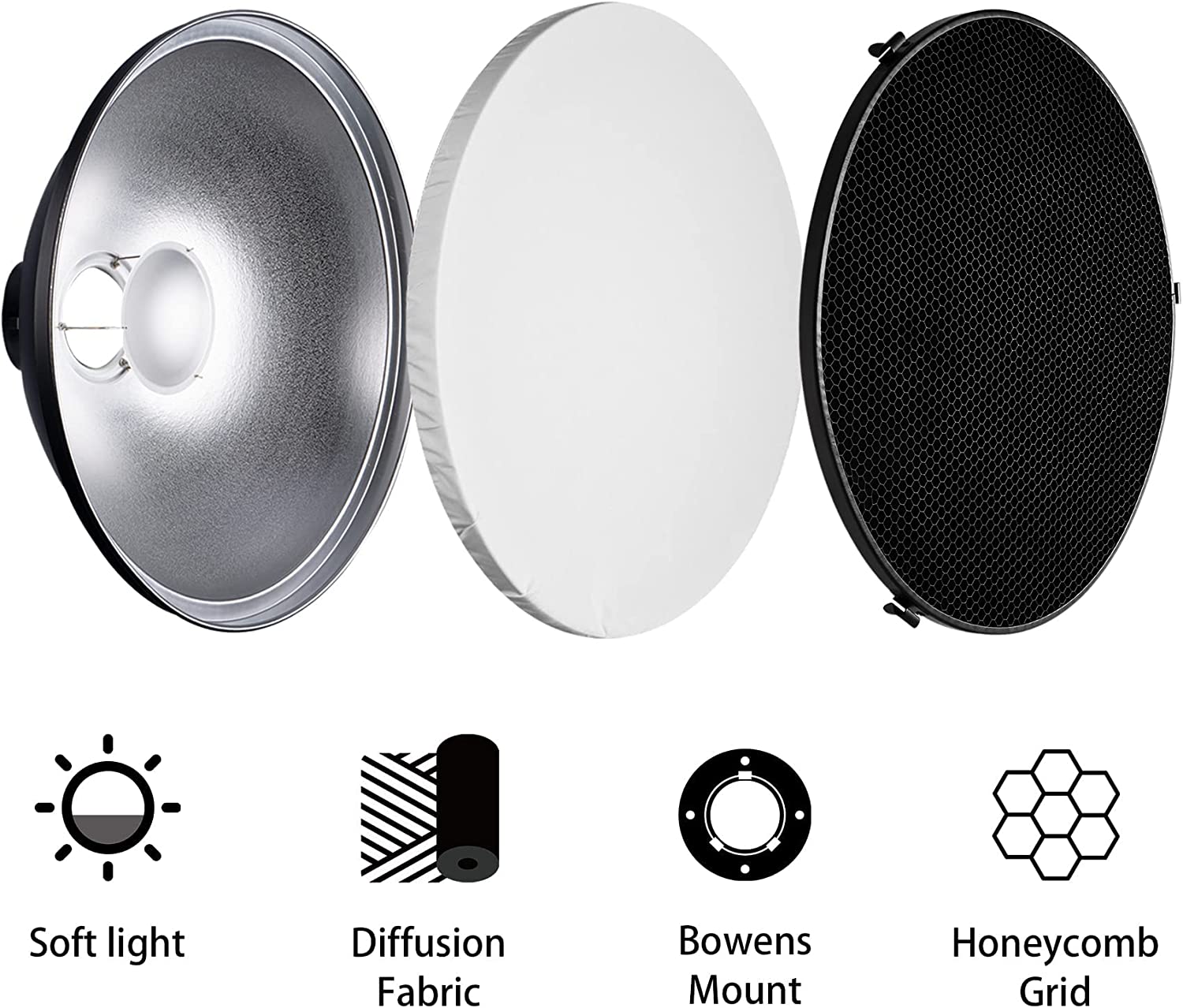 General Beauty Dish Diffuser Reflector with Grid 120 (120)