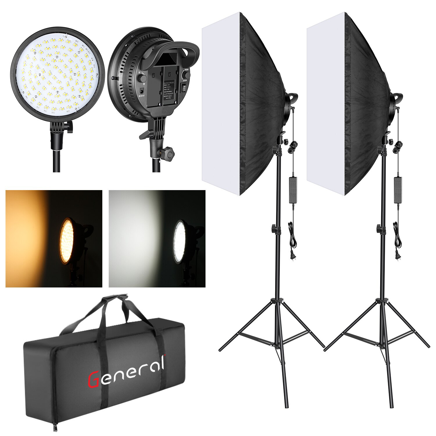 General Photo Studio Kit (2x Hed LED 100w)