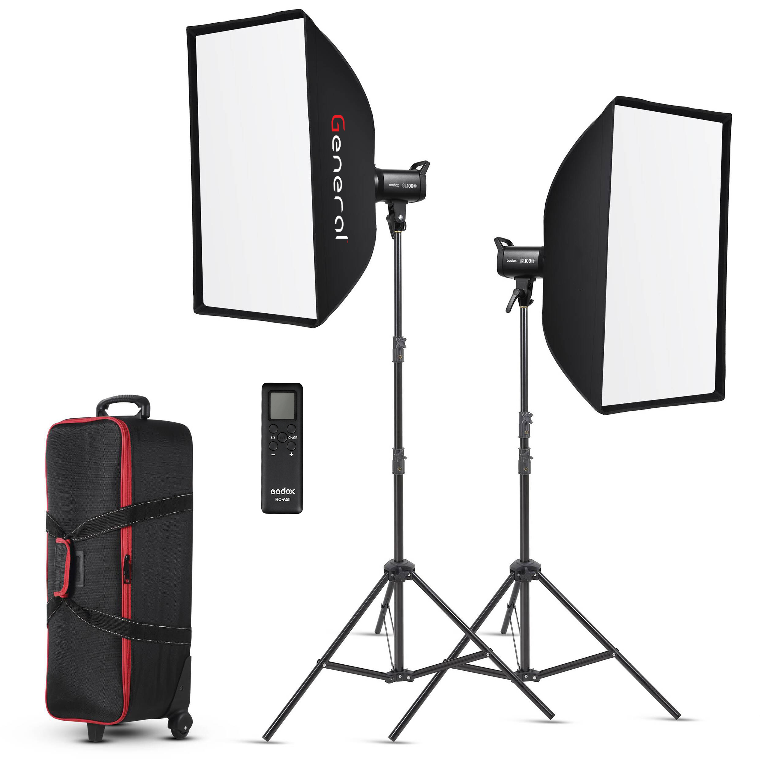 Godox SL100D 2-Light Kit with Softboxes and Case