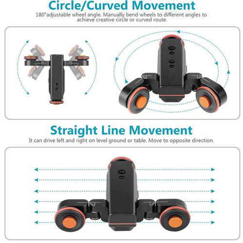 General 3-Wheel Camera Dolly with Motorized Track Rail Slider & Remote