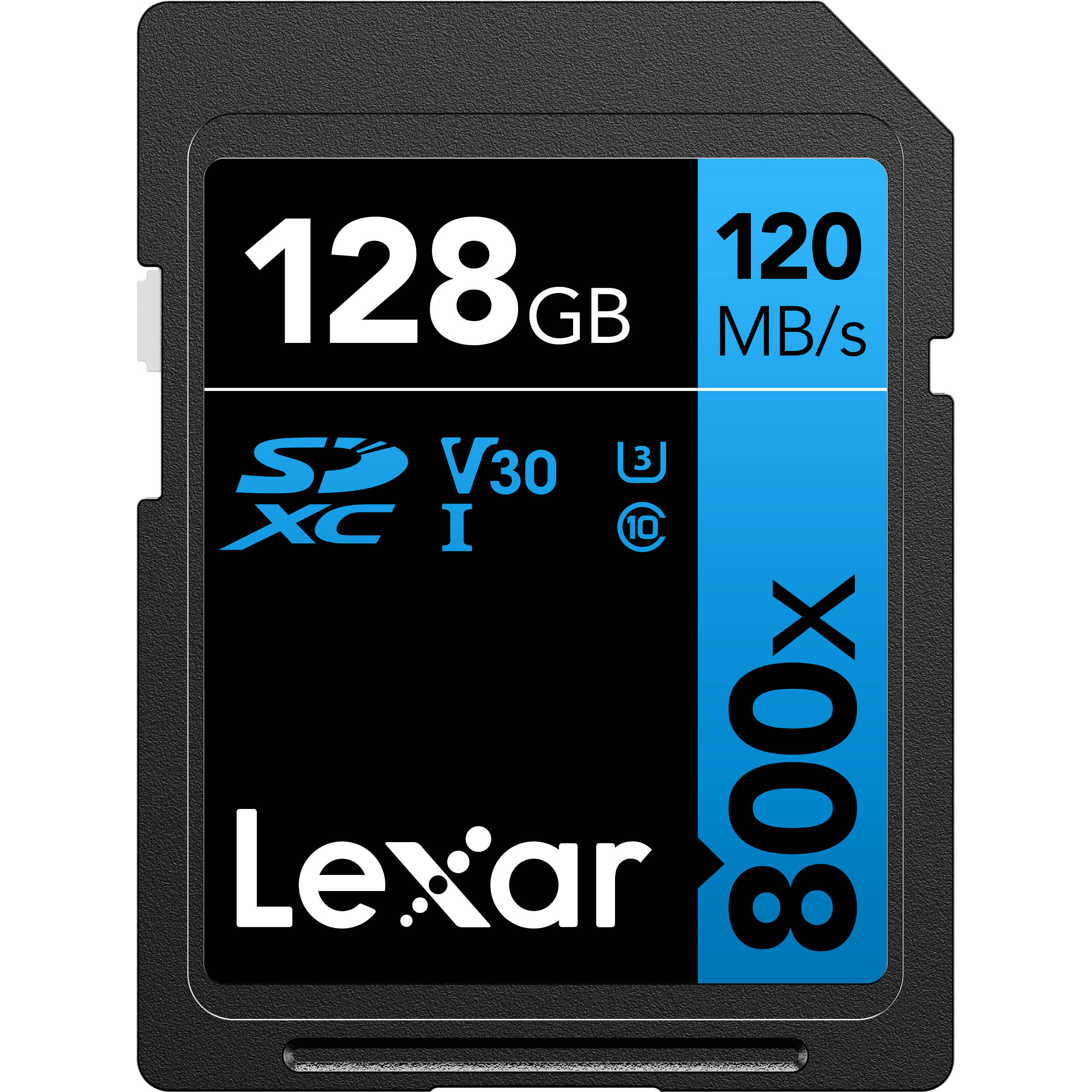 Lexar 128GB High-Performance 800x UHS-I SDHC Memory Card (BLUE Series)
