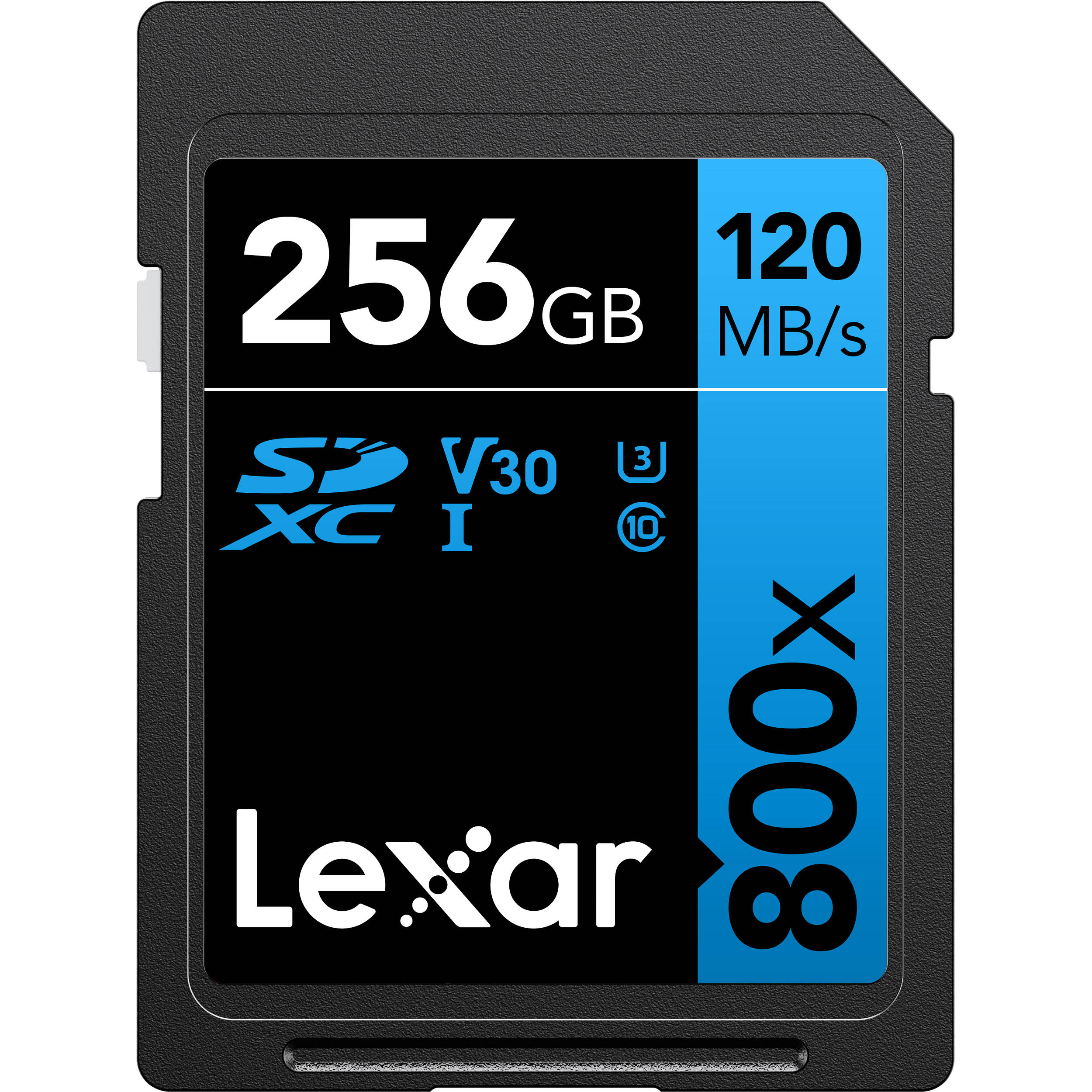 Lexar 256GB High-Performance 800x UHS-I SDHC Memory Card (BLUE Series)