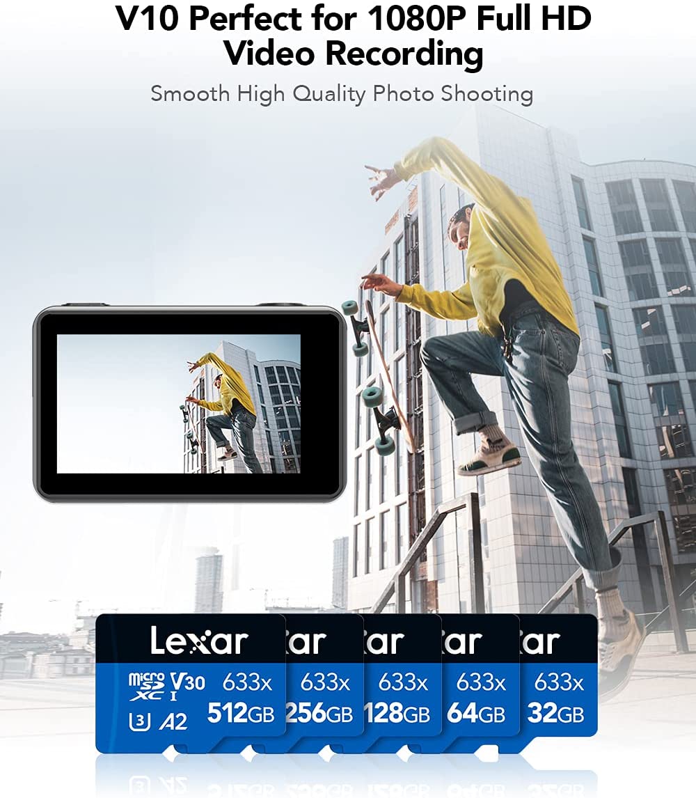 Lexar 128GB High-Performance 633x UHS-I microSDHC Memory Card with SD Adapter