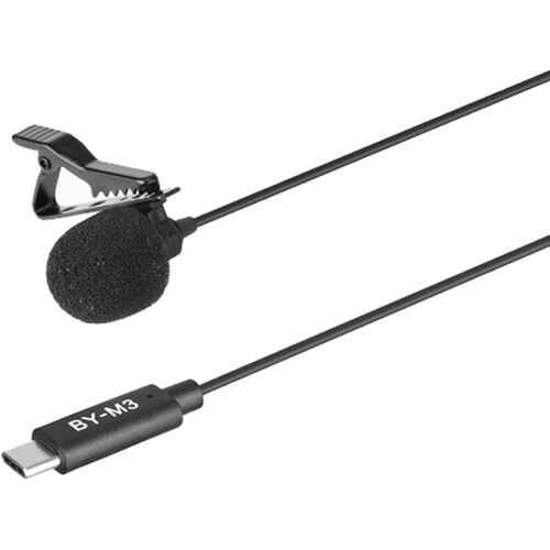 BOYA BY-M3 Digital Omnidirectional Lavalier Microphone with USB-C Cable (Android)