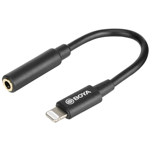 BOYA BY-K3 3.5mm TRRS Female to Lightning Adapter Cable (2.4")