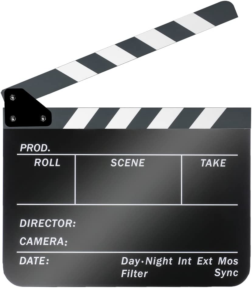 Acrylic Plastic 25x30cm Dry Erase Director's Film Movie Clapboard (Black)