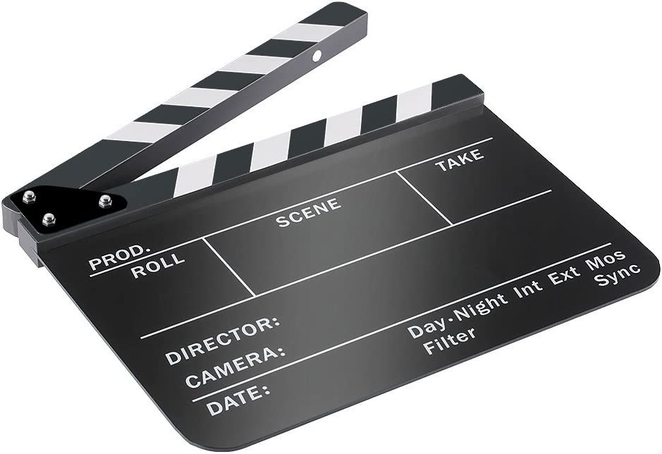 Acrylic Plastic 25x30cm Dry Erase Director's Film Movie Clapboard (Black)