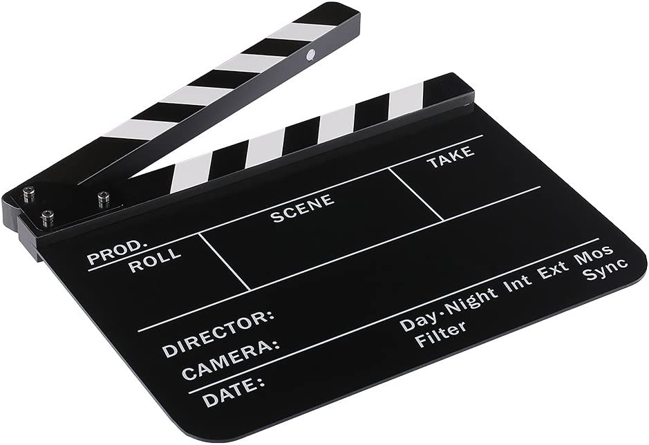 Acrylic Plastic 25x30cm Dry Erase Director's Film Movie Clapboard (Black)