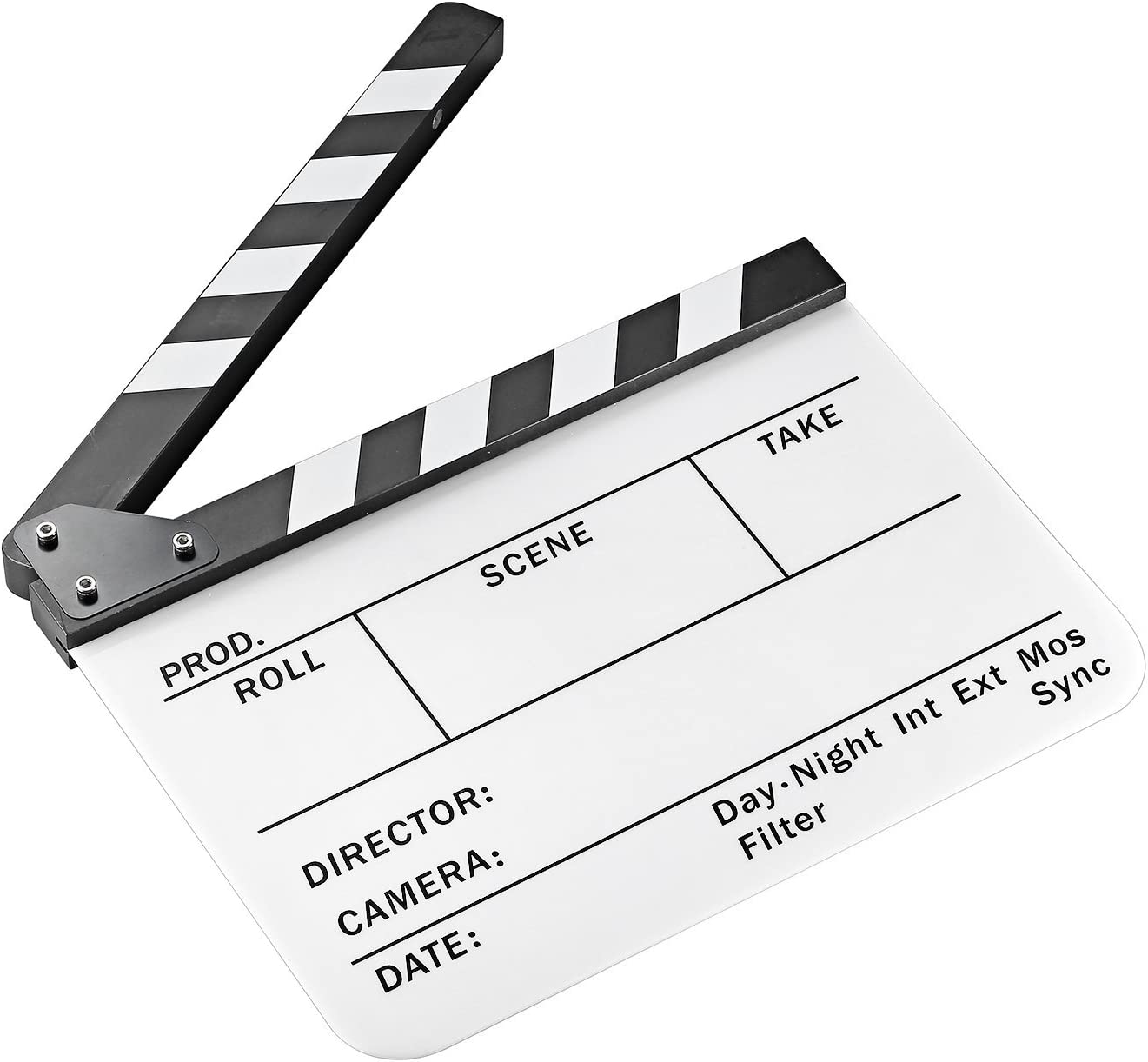 Acrylic Plastic 25x30cm Dry Erase Director's Film Movie Clapboard (White)