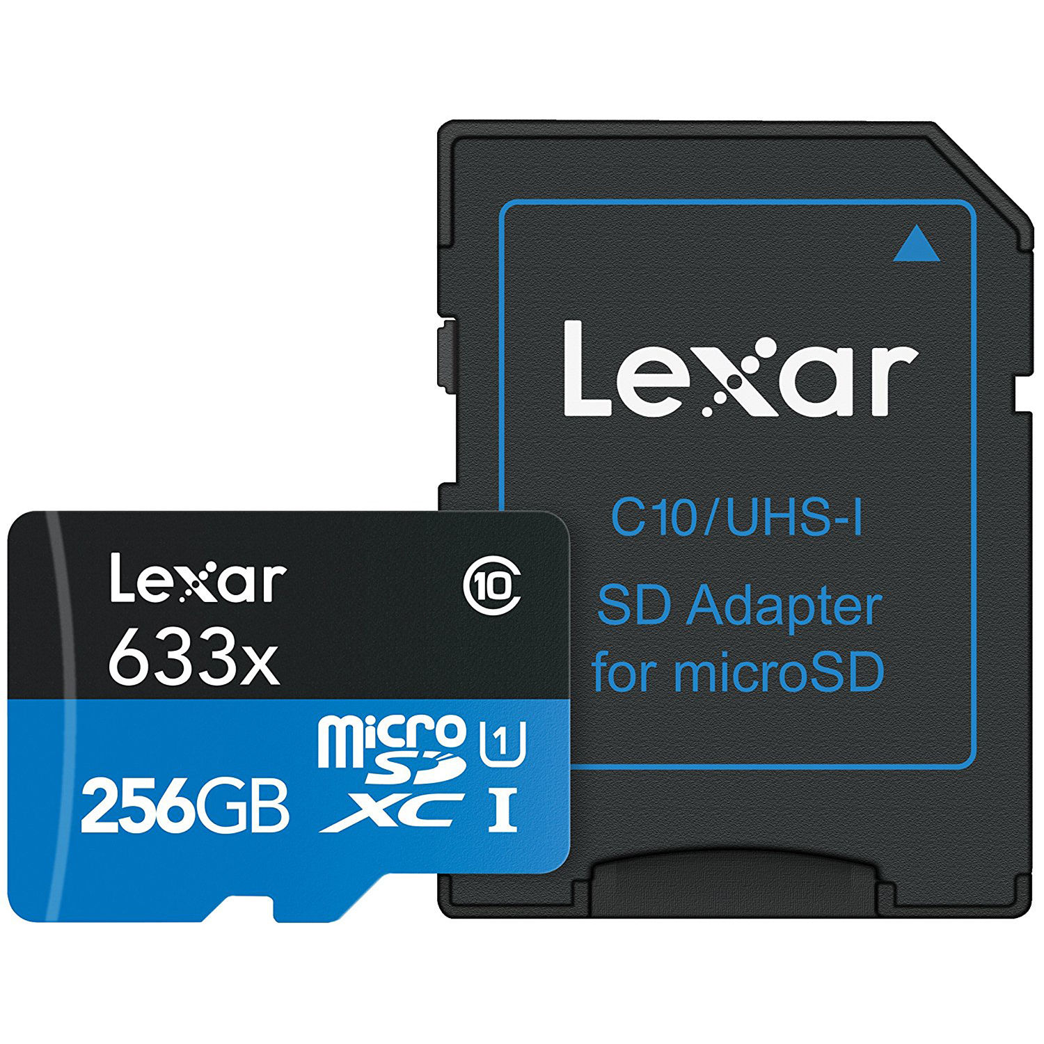 Lexar 256GB High-Performance 633x UHS-I microSDHC Memory Card with SD Adapter